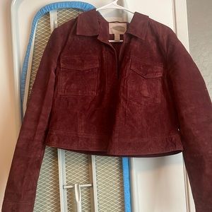 Cropped suede jacket